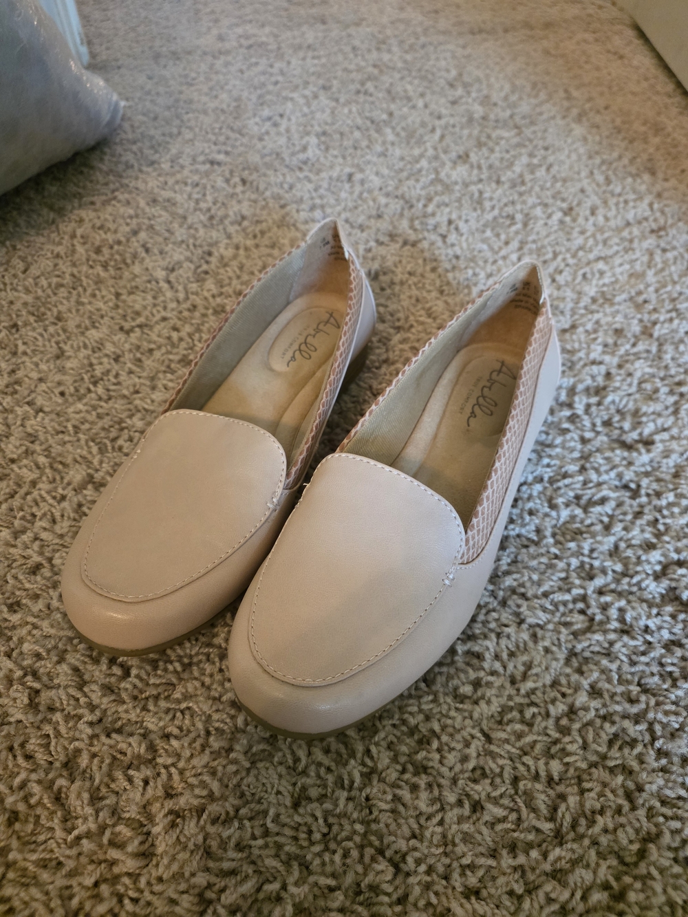 Abella Women's Light Beige Slip-On Loafers